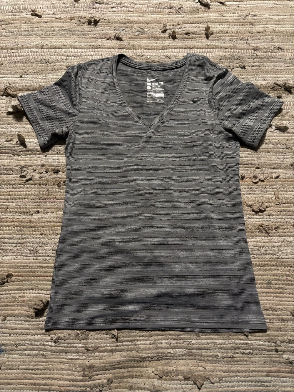 Nike Women's Heathered Charcoal V-Neck Short Sleeve Tee